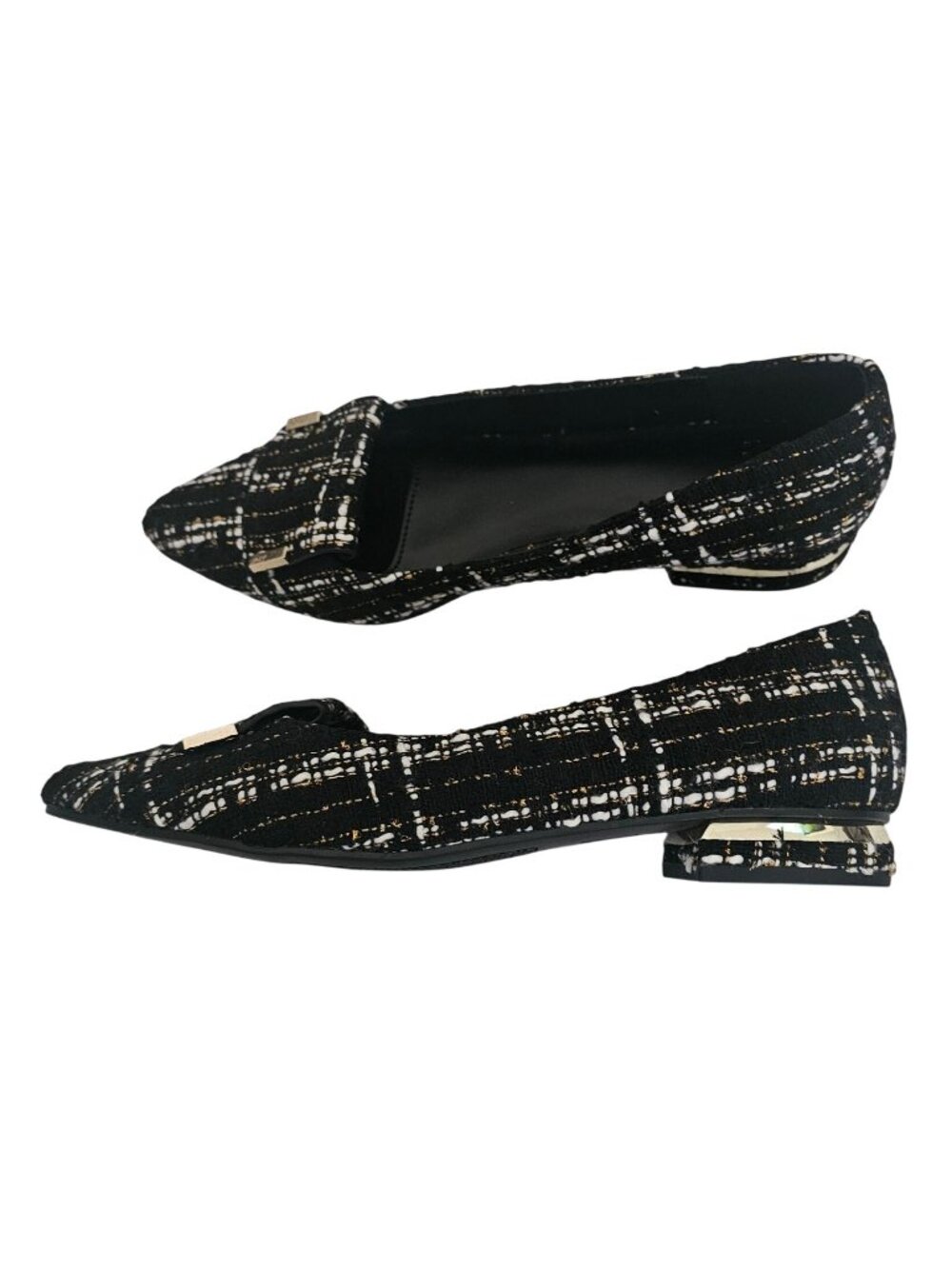 Jones New York Women's Black Tweed Quesheen Pointed Toe Tailored Flats Size 8M - Picture 7 of 15